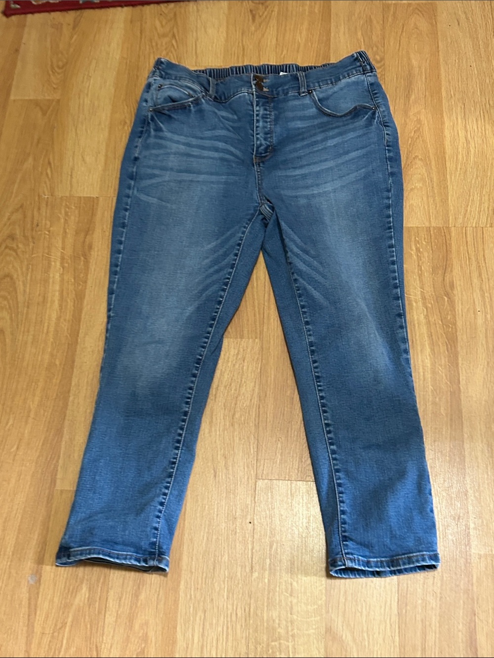 Terra & Sky Women's Mid Blue Skinny Ankle Jeans Size 0X (14W)